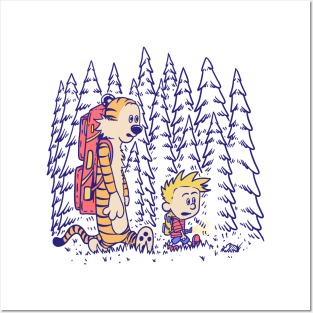 Let's Hiking with Calvin and Hobbes Posters and Art